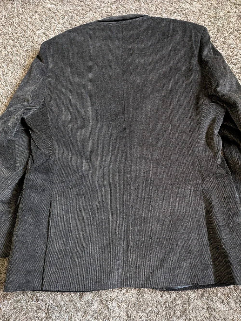 NWT Chaps Slim Fit Grey Cotton Corduroy 2-Button Blazer Jacket Men's 46R